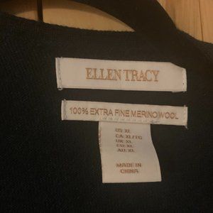 Ellen Tracy Forest Green 100% Fine Merino Wool Long Cardigan